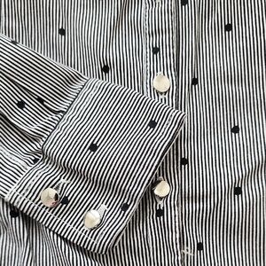 New York & Company Black and White Casual Button Down Shirt